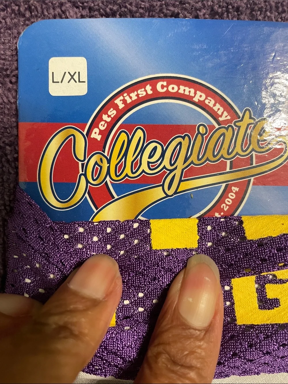 Pets First Collegiate Purple & Gold Pet Collar Bandana